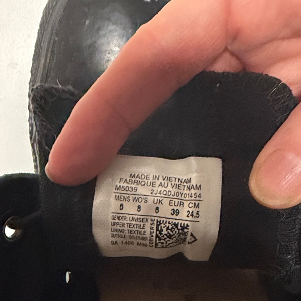 Converse Solid Black Canvas Sneakers - image 5